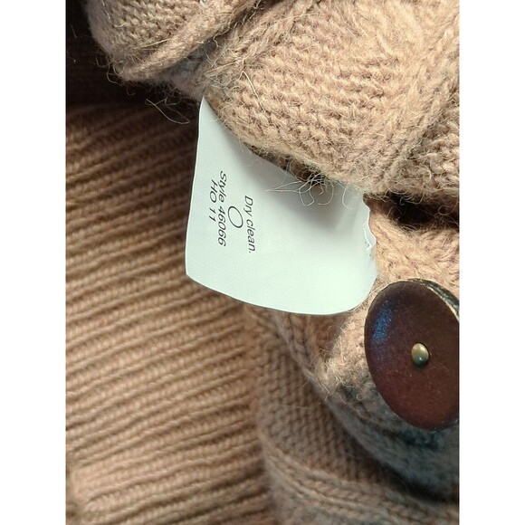 J.Crew Angora & Wool Blend Brown Cable Knit V-Neck Cardigan Pockets Size M - Picture 9 of 9